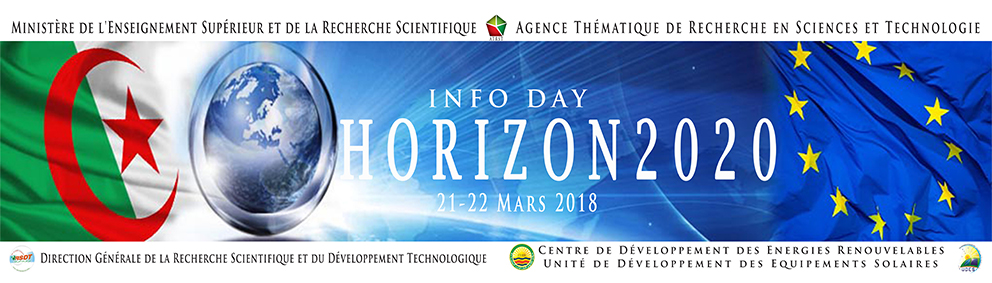 Journée d&rsquo;information et une formation sur le montage de projets pour le programme Horizon 2020 les 21 et 22 Mars 2018 à l&rsquo;UDES