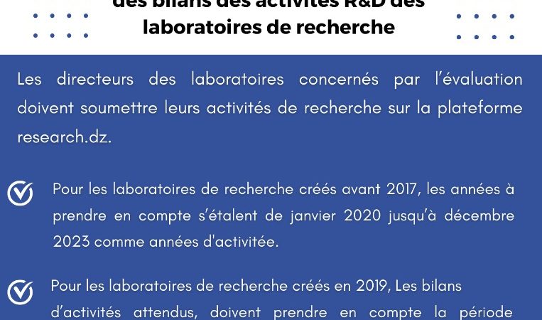 Évaluation quadriennale des laboratoires de recherche affilié à l&rsquo;ATRST « 2020-2023 »