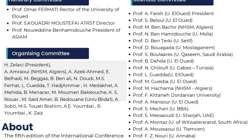 5-th International conference in operator theory, PDE and applied mathematics, In conjunction with the 1st Congress of ASIAM
